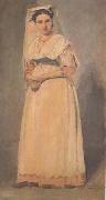 L'Italienne d'Albano en grand costume (mk11) Jean Baptiste Camille  Corot
